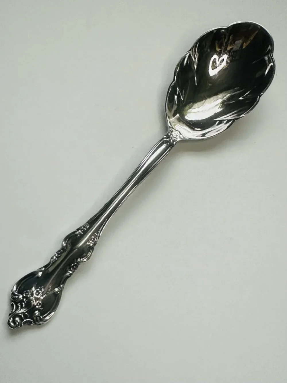 International Deep Silver Orleans French Baroque Sugar Spoon 1964 Silverplate
